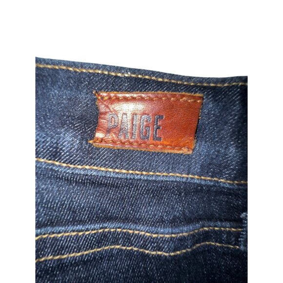 Paige Skyline Skinny Mid-Rise Jeans Womens Size 32 Dark Wash Blue Cotton Blend - Picture 3 of 5